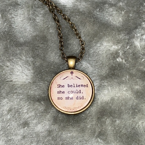 Inspirational Gold Pendant Necklace - Picture 2 of 3